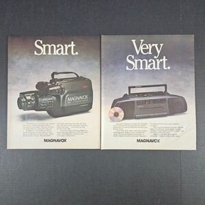 1989 Magnavox Movie Maker Camcorder Portable CD Boom Box Vintage Print Ad Smart